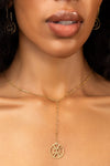 Emblem Drop Necklace - Gold